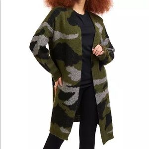 Black Tape Camo Long Cardigan